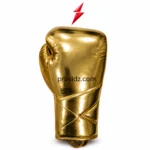 PSI Sparring Boxing Gloves in metallic gold with lace-up closure and padded knuckles