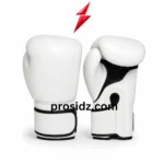 PSI Velcro Boxing Gloves wide white wrist strap with black piping by Prosidz Industries
