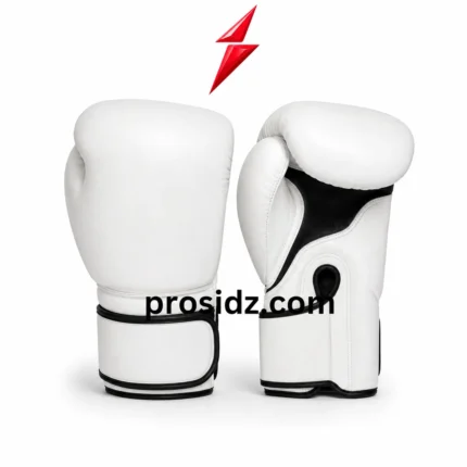 PSI Velcro Boxing Gloves wide white wrist strap with black piping by Prosidz Industries