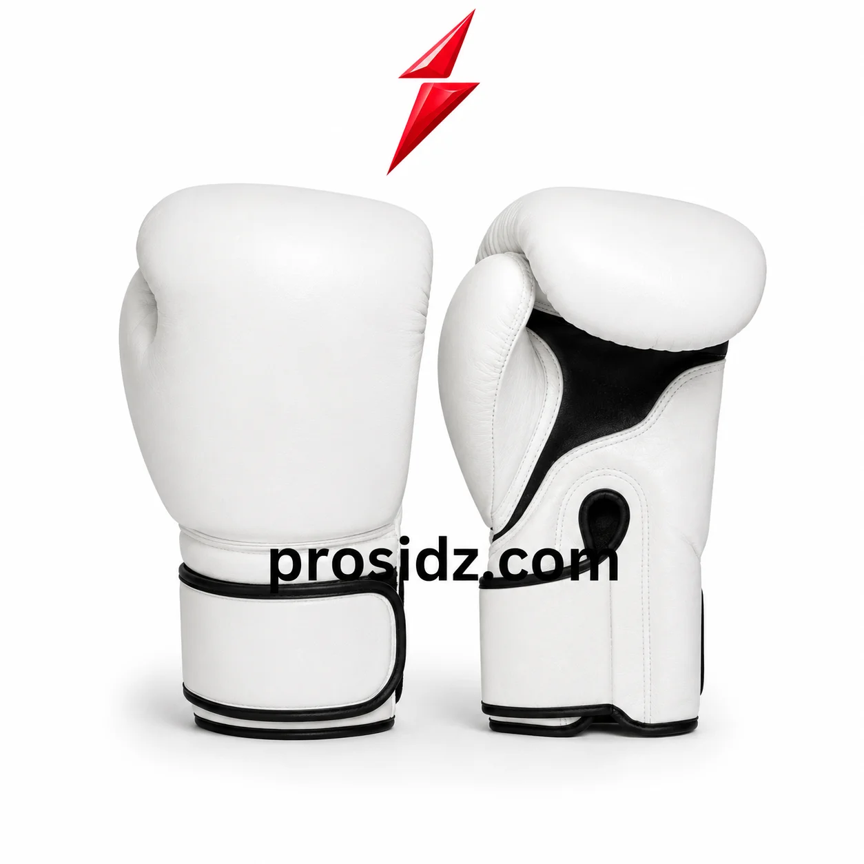 psi-velcro-boxing-gloves-wrist-strap-prosidz-industries PSI Velcro Boxing Gloves wide white wrist strap with black piping by Prosidz Industries