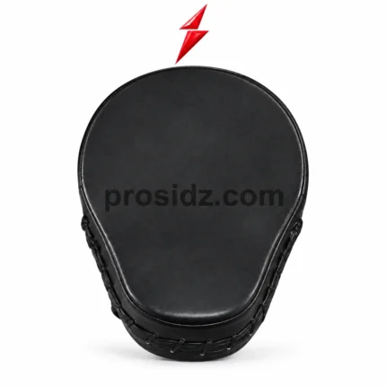 Wholesale Boxing Focus Mitts in an all-black curved pair with textured striking faces, edge lacing, PSI logo, and Prosidz Industries branding.