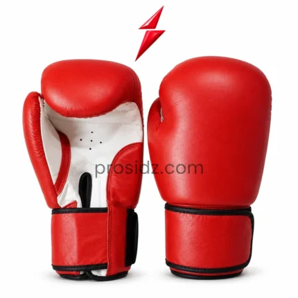 ProSidz Industries Wholesale Boxing Training Gloves with a smooth red striking surface and black piping