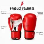 ProSidz Industries Wholesale Boxing Training Gloves featuring a broad red wrist closure with black edging