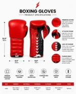 PSI Prosidz Industries red black custom boxing gloves manufacturer with white laces