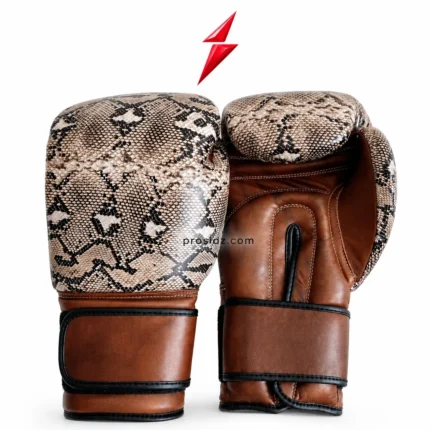 Snakeskin Boxing Gloves palm view with reinforced stitching by PSI Prosidz Industries