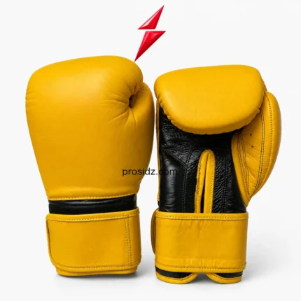 Yellow Boxing Gloves front view with smooth padded surface by PSI Prosidz Industries