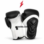 Boxing Gloves For Men and Women black white design with PSI logo and professional padding
