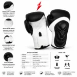 Boxing Gloves For Men and Women showing white wrist strap and stitched cuff design by prosidz industries