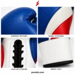 PROSIDZ Industries Pro Boxing Gloves with white and red stitched panels