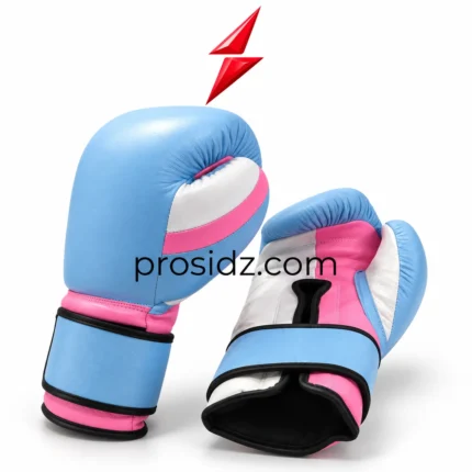 PSI Custom Training Boxing Gloves in pastel blue, pink and white by Prosidz Industries