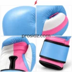 PSI Custom Training Boxing Gloves blue wrist closure with black piping by Prosidz Industries