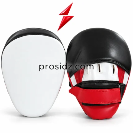 PSI Focus Mitts for Boxing Training with white striking surface and black curved border
