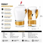 psi gloves metallic gold panel boxing glove design with stitched details