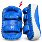 PSI Prosidz Industries Boxing Kick Shield in blue and white with curved striking surface.
