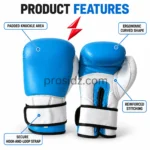 PSI PROSDIZ Industries Boxing Gears with white hook-and-loop wrist strap