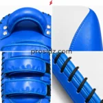 Black reinforced edge lacing on the blue PSI Prosidz Industries Boxing Kick Shield.