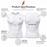 PSI Prosidz Industries compression shirt men close-up showing white crew neckline, shoulder seam and smooth performance fabric