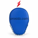 PSI prosidz industries Custom boxing mitts single blue front view with white edge piping and a red PSI logo above