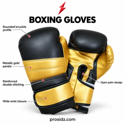 PSI Prosidz Industries Professional Sparring Gloves with black panels and reinforced double stitching