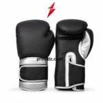 PSI prosidz industries punch mitts in four close-up panels showing brown surface texture, edge stitching, finger channels and a black hand strap.