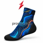 PSI Prosidz Industries Sand sports socks close-up showing the adjustable black ankle strap and stitched printed cuff