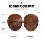 PSI prosidz industries single brown punch mitt with a textured striking face, stitched perimeter and red PSI logo above.