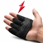 PSI Workout Gloves by prosidz industries in red and black, showing stitched back panels, dotted palms, and white cuff branding.