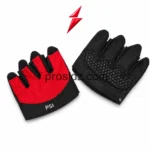 PSI Workout Gloves feature image by prosidz industries showing red panels, individual finger openings, a textured black palm, and a stitched cuff.