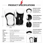 PSI white black boxing gloves for training closeup with shock absorbing padding
