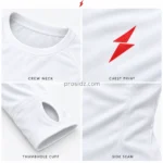 Wholesale base layer in white with long sleeves and visible thumbhole cuffs by prosidz industries
