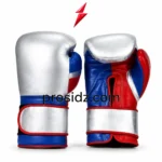 wholesale boxing gloves supplier silver blue red boxing gloves with prosidz industries branding