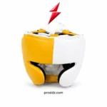 yellow white boxing equipment glove closeup with stitched seams and premium padding by prosidz industries