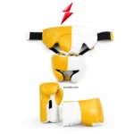 yellow white boxing equipment headguard with split panel design and black support straps by prosidz industries