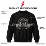 PSI / prosidz industries Bodybuilding T-Shirt in black with silver-gray gorilla and orange barbell artwork, PSI logo above and centered website watermark.