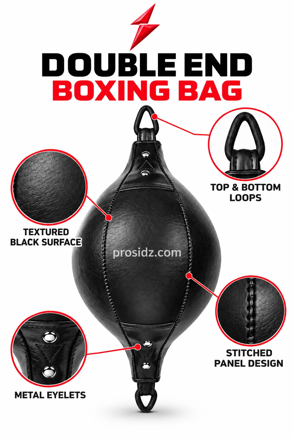 psi-prosidz-industries-boxing-double-end-bag-top-loop PSI ProSidz Industries Boxing Double End Bag textured surface