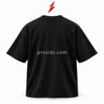 PSI prosidz industries Oversized shirt specification image showing the black gorilla design with neckline, shoulder, fit and hem callouts beneath the PSI logo.