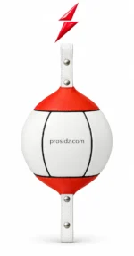 PSI and prosidz industries Wholesale Double End Bag specification image showing black stitched panels, textured surface, attachment loops, and a top red logo
