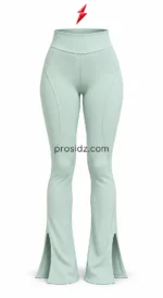PSI and prosidz industries Wholesale Flared Leggings color concepts in mint, black, navy, grey, rose, and brown with matching contour seams