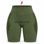 Wholesale Shorts PSI and prosidz industries patterned biker shorts in six color concepts with curved darker panels, matching stitching and a top centered red logo